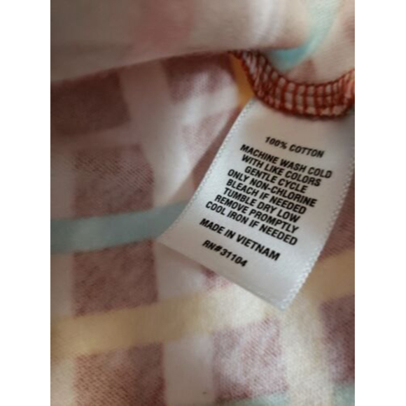 Kim Rogers 3/4 Sleeve multicolored diamond print cotton  pullover - Picture 3 of 6